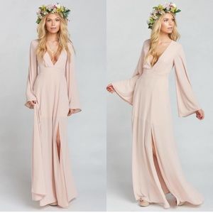 NWT show me your mumy blush bell sleeve maxi dress